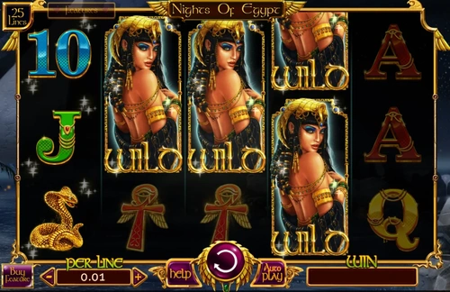 Stacked wild symbols in Nights of Egypt