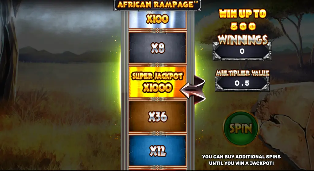 Jackpot Bonus in African Rampage slot