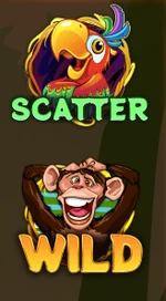 Wild and scatter in Wacky Monkey slot