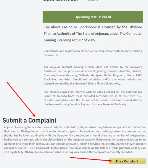 Anjouan gambling license - Bets.io